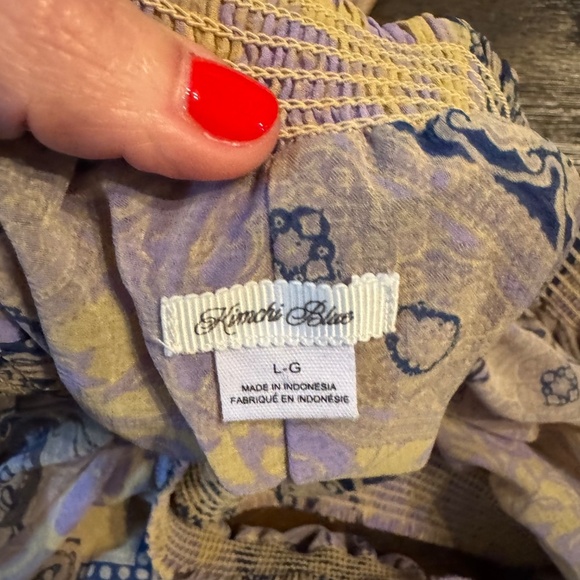 Kimchi Blue BOHO Floral Puffy Tube Top Size Large - Picture 5 of 6